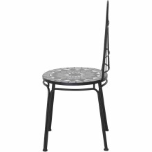 Gartenstuhl >Como< in matt schwarz, dunkgelgrau  - 49x93,5x43 (BxHxT)