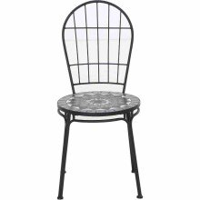 Gartenstuhl >Como< in matt schwarz, dunkgelgrau  -...