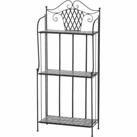 Regal >Como< in matt schwarz, dunkelgrau - 29x142x62 (BxHxT)