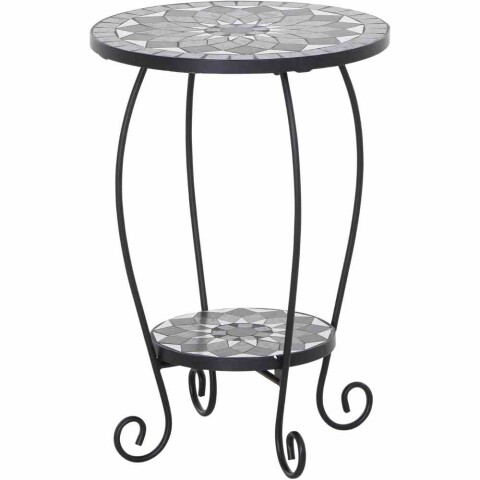 Blumentisch >Como< in matt schwarz, dunkelgrau - 41x59x41 (BxHxT)