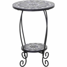 Blumentisch >Como< in matt schwarz, dunkelgrau - 41x59x41 (BxHxT)