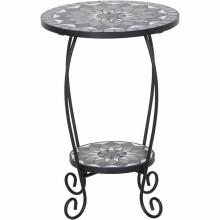 Blumentisch >Como< in matt schwarz, dunkelgrau - 41x59x41 (BxHxT)