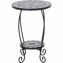 Blumentisch >Como< in matt schwarz, dunkelgrau -...