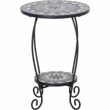Blumentisch >Como< in matt schwarz, dunkelgrau - 41x59x41 (BxHxT)