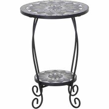 Blumentisch >Como< in matt schwarz, dunkelgrau - 41x59x41 (BxHxT)