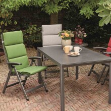 Hochlehnerauflage >Stella< in grün, 100% Polypropylen - 120x6x48cm (BxHxT)