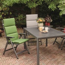 Hochlehnerauflage >Stella< in anthrazit, 100% Polypropylen - 120x6x48cm (BxHxT)