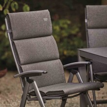 Hochlehnerauflage >Stella< in anthrazit, 100% Polypropylen - 120x6x48cm (BxHxT)