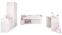 Komplettschlafzimmer >Smoozy 36< Set mit Absetzungen in Rosa oder Blau