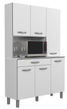 Küchenbuffet >Essential 22< in Weiss / Alu -...