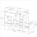 Hochbett >Stim 2< in Eiche / Grau - 280x142x119cm (LxHxT)
