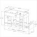 Hochbett >Stim 2< in Eiche / Grau - 280x142x119cm (LxHxT)