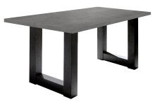 Kulissen-Esstisch >Big System< in schwarzstahl / graphit - 140x77x90cm (BxHxT)