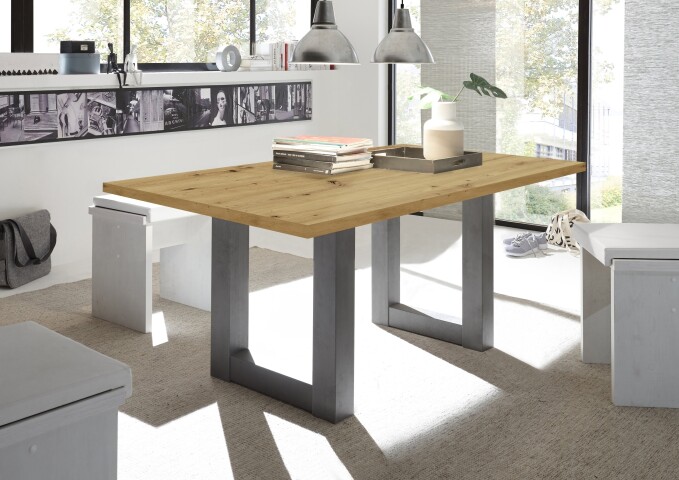 Esstisch >Big System< in graphit / asteiche - 140x75x90cm (BxHxT)