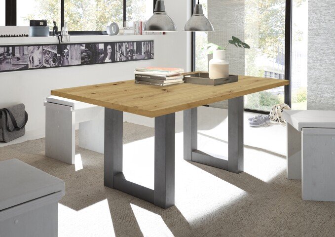 Esstisch >Big System< in graphit / asteiche - 160x75x90cm (BxHxT)