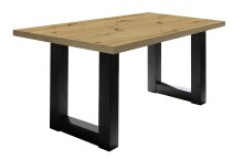 Esstisch >Big System< in schwarzstahl / asteiche - 140x75x90cm (BxHxT)
