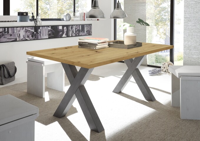 Esstisch >Big System< in graphit / asteiche - 180x75x90cm (BxHxT)
