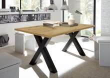 Esstisch >Big System< in schwarzstahl / asteiche -...