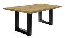 Esstisch >Big System< in schwarzstahl / asteiche -...