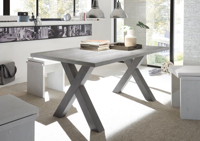 Esstisch >Big System< in graphit / beton - 160x75x90cm (BxHxT)