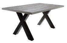 Esstisch >Big System< in schwarzstahl / beton - 200x75x100cm (BxHxT)