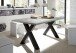 Esstisch >Big System< in schwarzstahl / beton - 200x75x100cm (BxHxT)