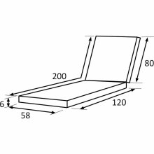 Liegenauflage >Stella< in anthrazit, 100% Polypropylen - 200x6x58cm (BxHxT)