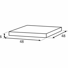 Hockerauflage >Stella< in silber, 100% Polypropylen - 48x6x48cm (BxHxT)