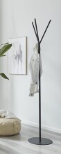 Garderobenständer >47599< in schwarz, Metall - 173x35cm (HxD)