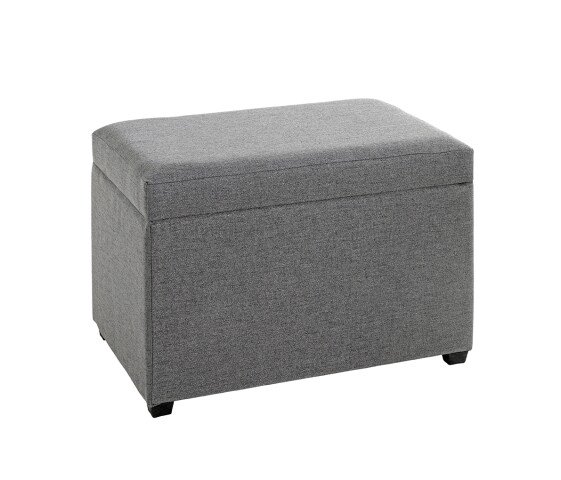 Sitztruhe >52126< in anthrazit, MDF, Textilgewebe - 58x42x39cm (BxHxT)