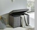 Sitztruhe >52126< in anthrazit, MDF, Textilgewebe - 58x42x39cm (BxHxT)