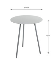 Beistelltisch >52131< in grau, Metall - 45x40cm (HxD)