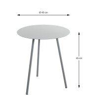 Beistelltisch >52131< in grau, Metall - 45x40cm (HxD)