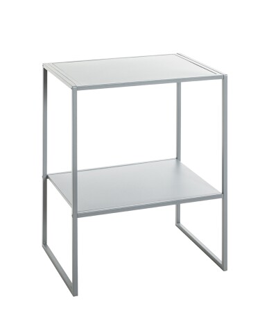 Beistelltisch >52152< in grau, Metall - 45x60x35cm (BxHxT)