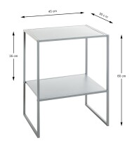 Beistelltisch >52152< in grau, Metall - 45x60x35cm (BxHxT)