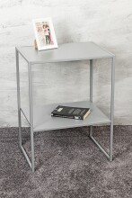 Beistelltisch >52152< in grau, Metall - 45x60x35cm (BxHxT)