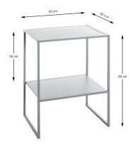 Beistelltisch >52152< in grau, Metall - 45x60x35cm (BxHxT)