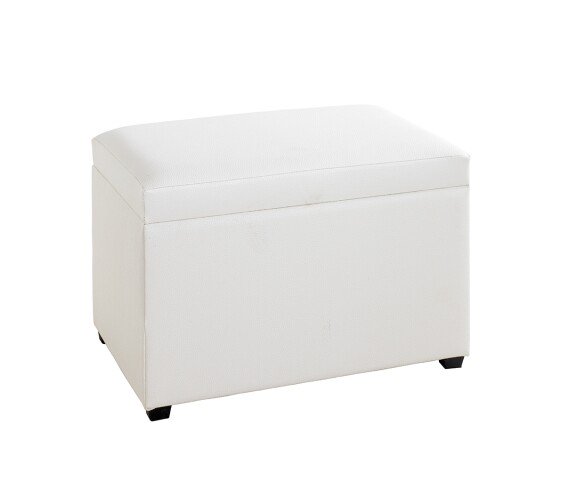 Sitztruhe >52324< in weiß - 58x42x39cm (BxHxT)