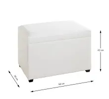 Sitztruhe >52324< in weiß - 58x42x39cm (BxHxT)