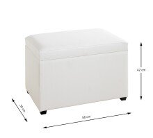 Sitztruhe >52324< in weiß - 58x42x39cm (BxHxT)