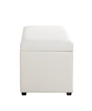 Sitztruhe >52324< in weiß - 58x42x39cm (BxHxT)