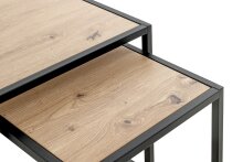 Beistelltisch >52409< (2er Set) in eiche, schwarz - 35x36x35 (BxHxT)