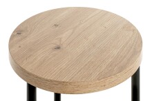 Beistelltisch >52412< in eiche, schwarz, MDF, Metall - 50x30cm (HxD)