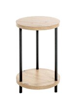 Beistelltisch >52412< in eiche, schwarz, MDF,...