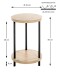 Beistelltisch >52412< in eiche, schwarz, MDF, Metall - 50x30cm (HxD)
