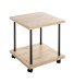 Beistelltisch >52414< in eiche, schwarz, MDF, Metall - 40x45x40cm (BxHxT)