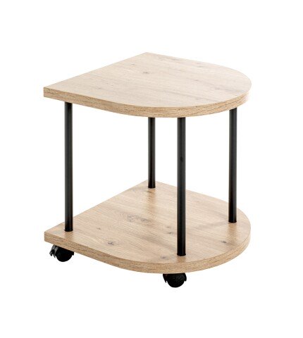 Beistelltisch >52415< in eiche, schwarz, MDF, Metall - 40x45x40cm (BxHxT)