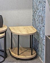 Beistelltisch >52415< in eiche, schwarz, MDF, Metall - 40x45x40cm (BxHxT)