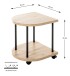 Beistelltisch >52415< in eiche, schwarz, MDF, Metall - 40x45x40cm (BxHxT)