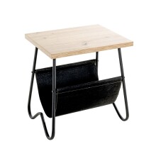 Beistelltisch >52419< in eiche, schwarz - 48x51x40...